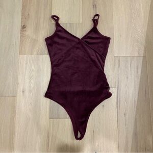 Garage | Purple Velvet V Neck Bodysuit 💜